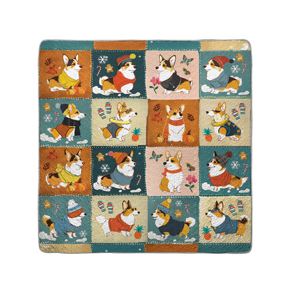 Shineful All Season Quilt 3-Piece Set Four Seasons Corgi Charm