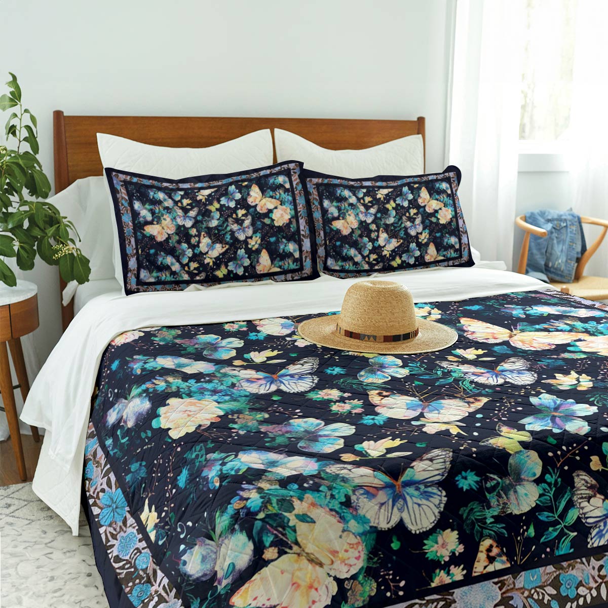 Shineful Quilt 3-Piece Set Butterfly Magic