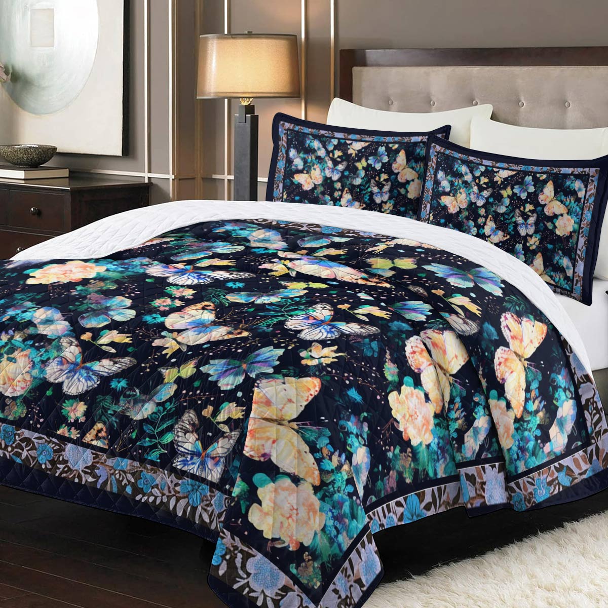 Shineful Quilt 3-Piece Set Butterfly Magic