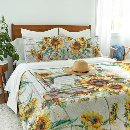 Shineful Quilt 3-Piece Set Sewing Sunflower