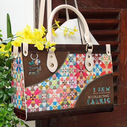 Shineful Leather Bag Sewing Colorful Fabric