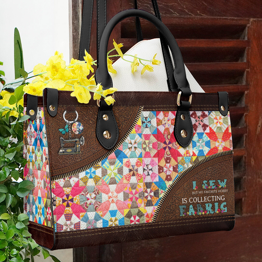 Shineful Leather Bag Sewing Colorful Fabric