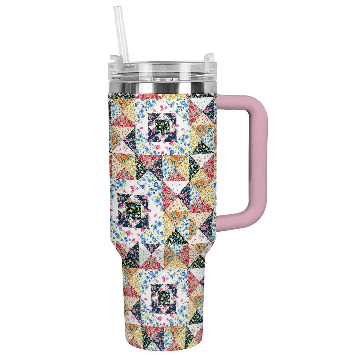 Shineful Tumbler Flowers Blooming Patchwork Paradise