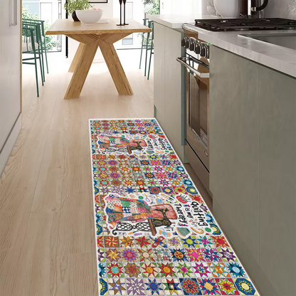 Shineful Quilting Is My Therapy Ultra-Thin Non Skid Floor Mat, Kitchen Rugs