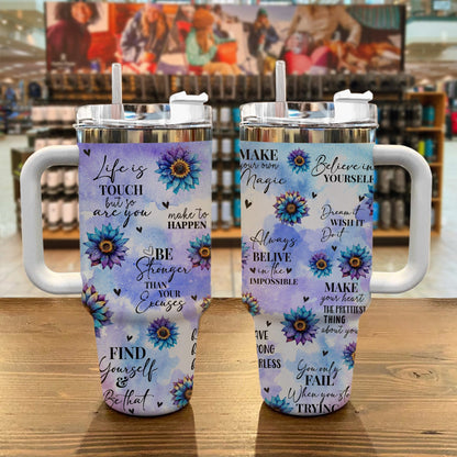 Flower 40 Oz Shineful™ Tumbler Inspiration Mn8 White 40Oz