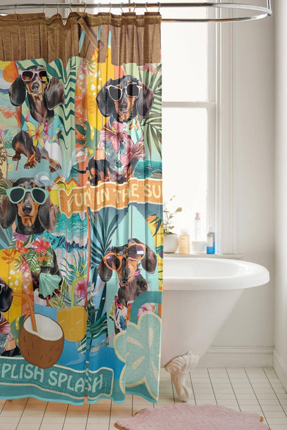 Shower Curtain Dachshund Summer Vibe