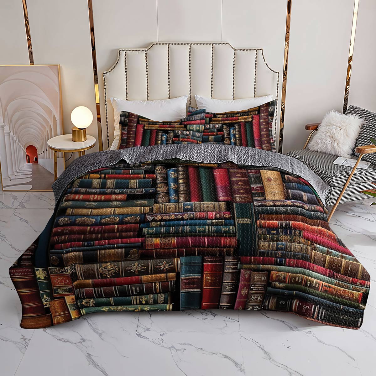 Shineful All Season Quilt 3-Piece Set Reading Is Dreaming With Your Eyes Open