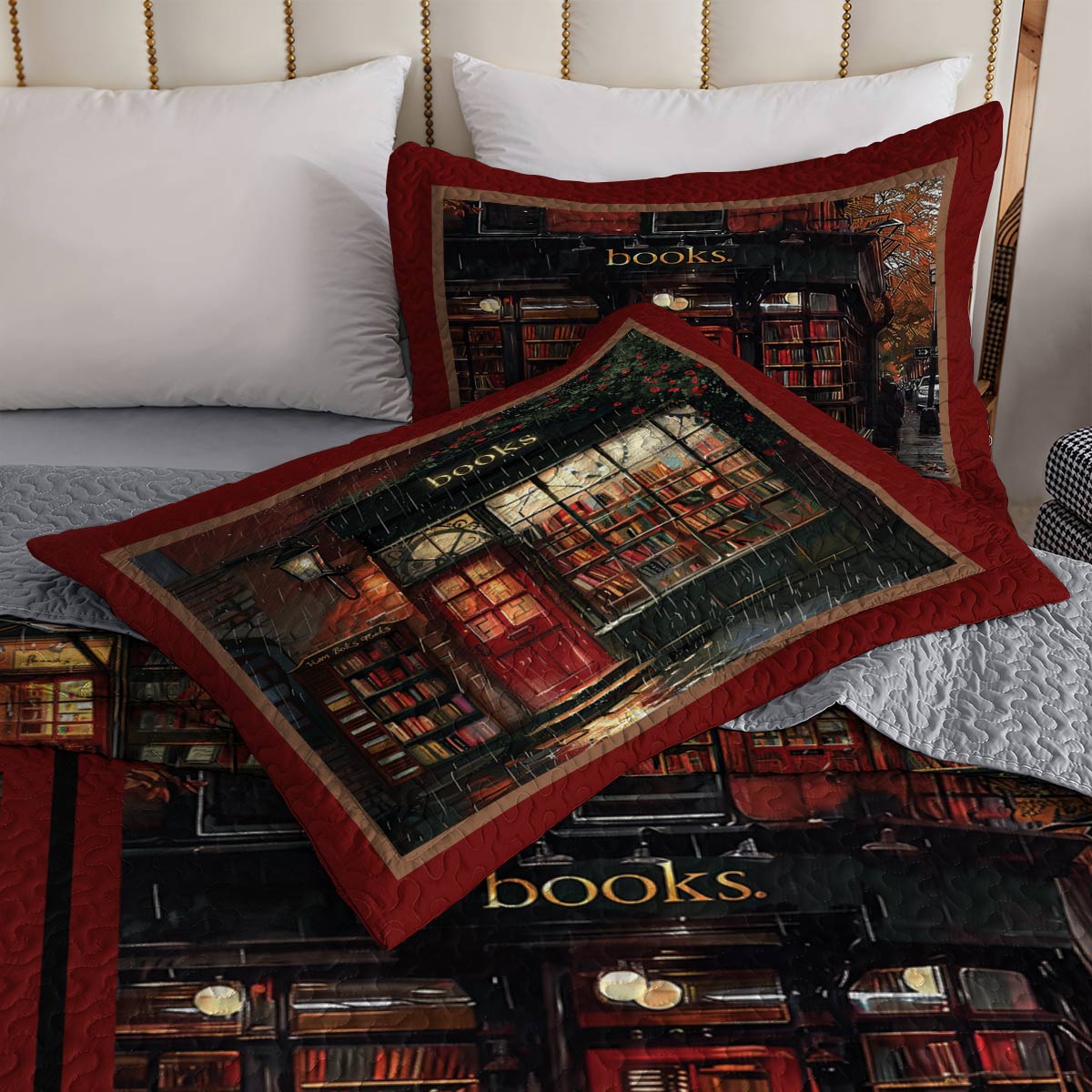 Shineful All Season Quilt 3-Piece Set Libraries Remember