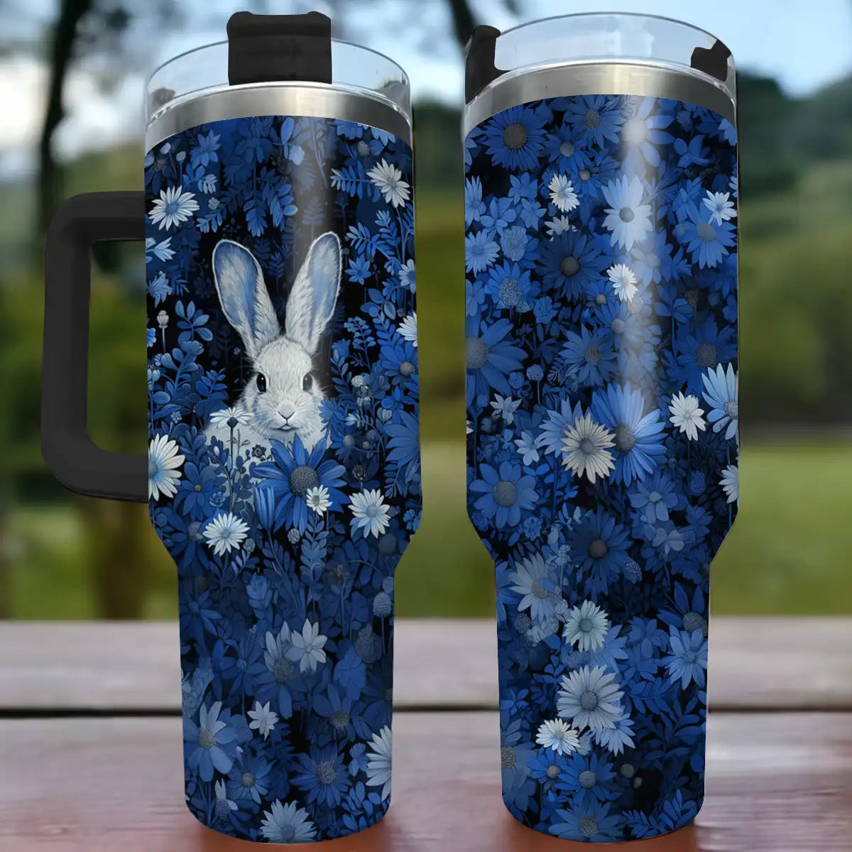 Shineful Tumbler Rabbit In Blue Flower