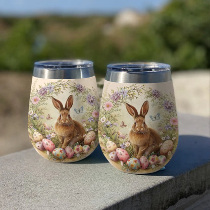 Glänzender Weinbecher Osterhase