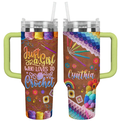 Shineful Tumbler Personalized Crochet Spectrum Delight