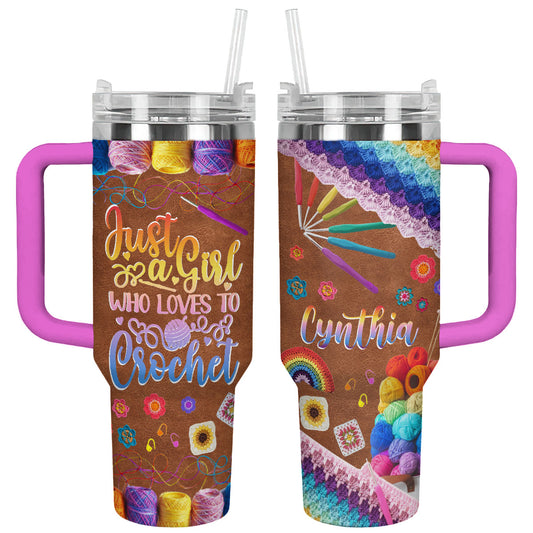 Shineful Tumbler Personalized Crochet Spectrum Delight