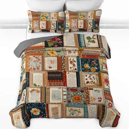 Shineful All Season Quilt 3-Piece Set Fall in Love Reading