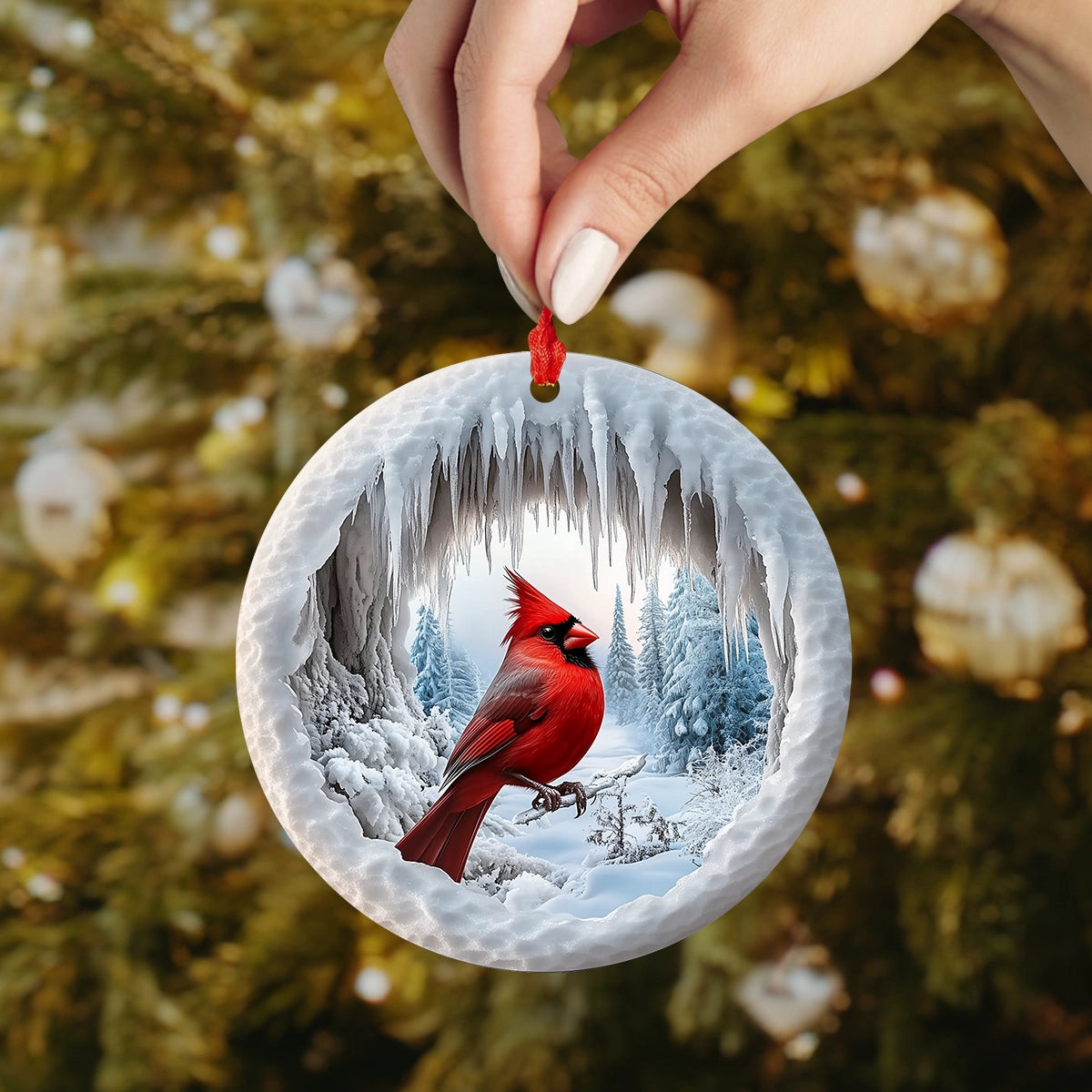 Shineful 2D Acrylic Ornament - Pack Discount Red Cardinal Nature's Scarlet Gem