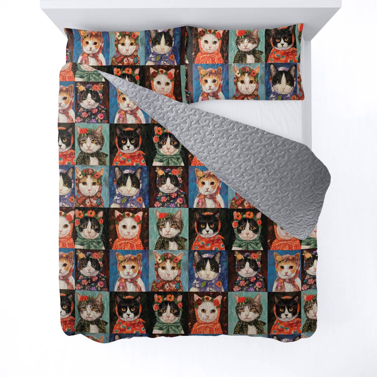 Shineful Quilt 3-Piece Set Vintage Cats