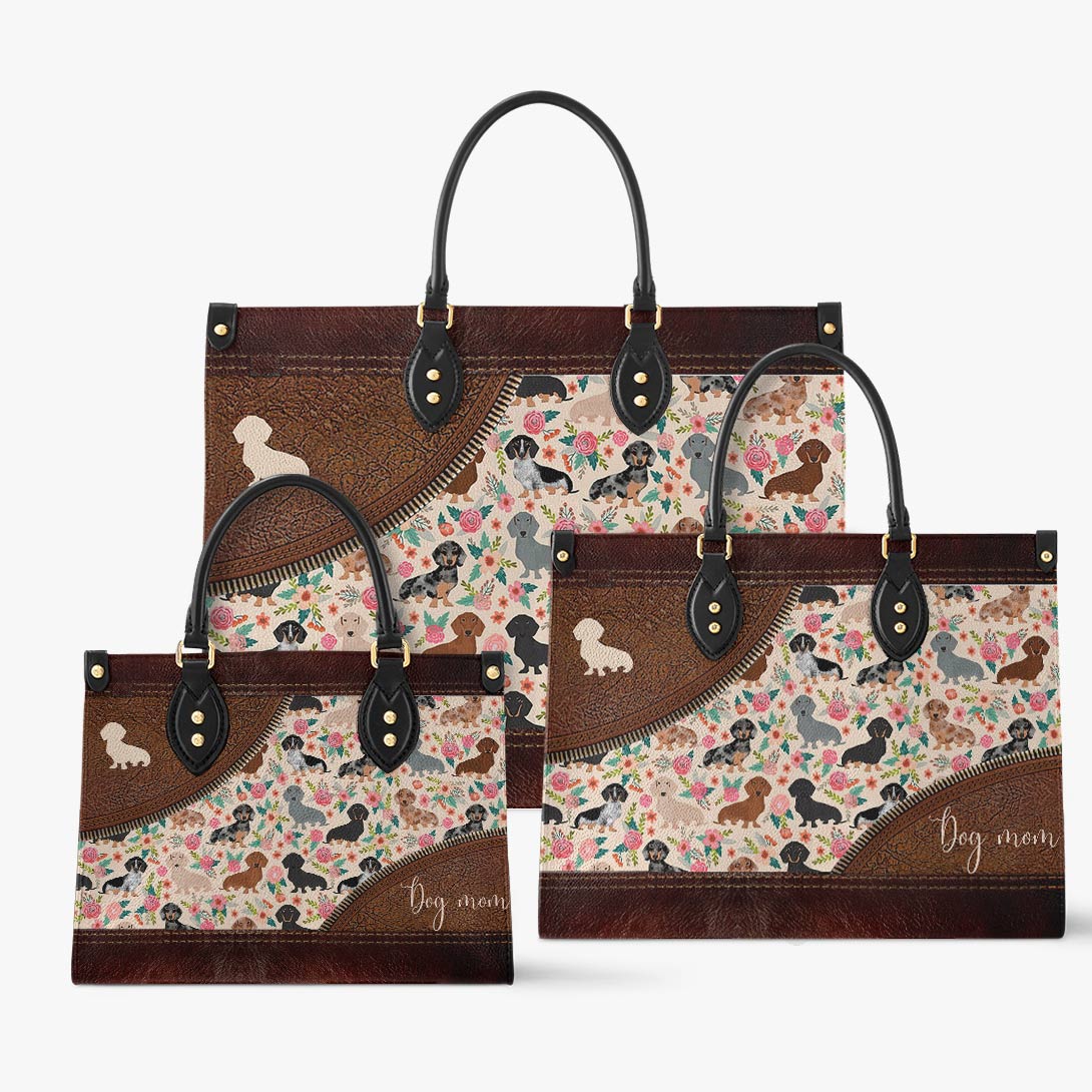 Shineful Leather Bag Dog Leather Bag Shineful Floral Dachshunds