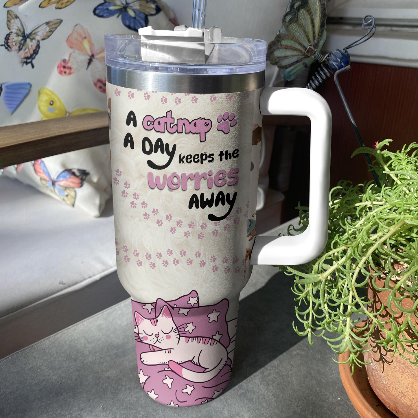 Shineful Personalized Tumbler Little Paws Cat Lover