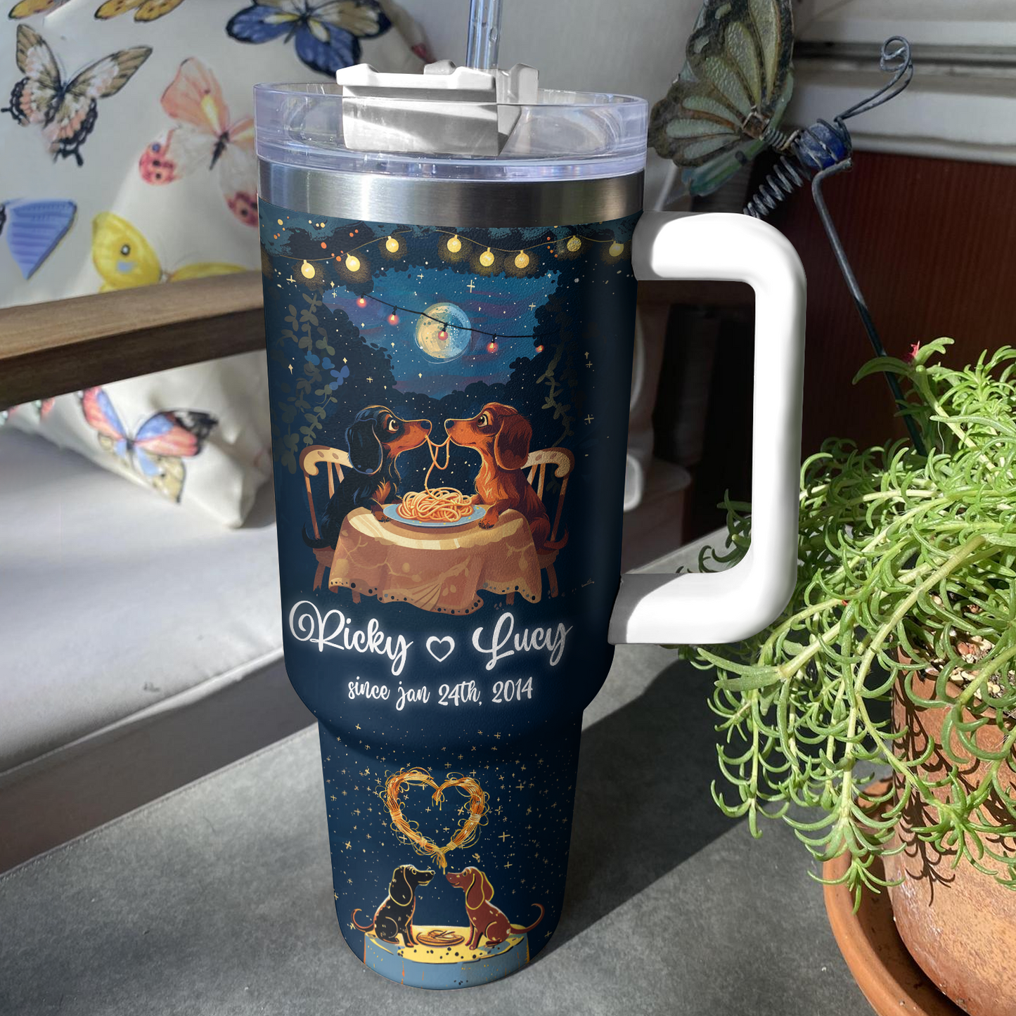 Shineful Personalized Tumbler Doxie Pasta Pals Forever