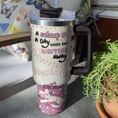 Shineful Personalized Tumbler Little Paws Cat Lover