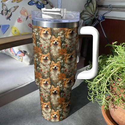 Shineful Tumbler Corgi Woodland Bliss