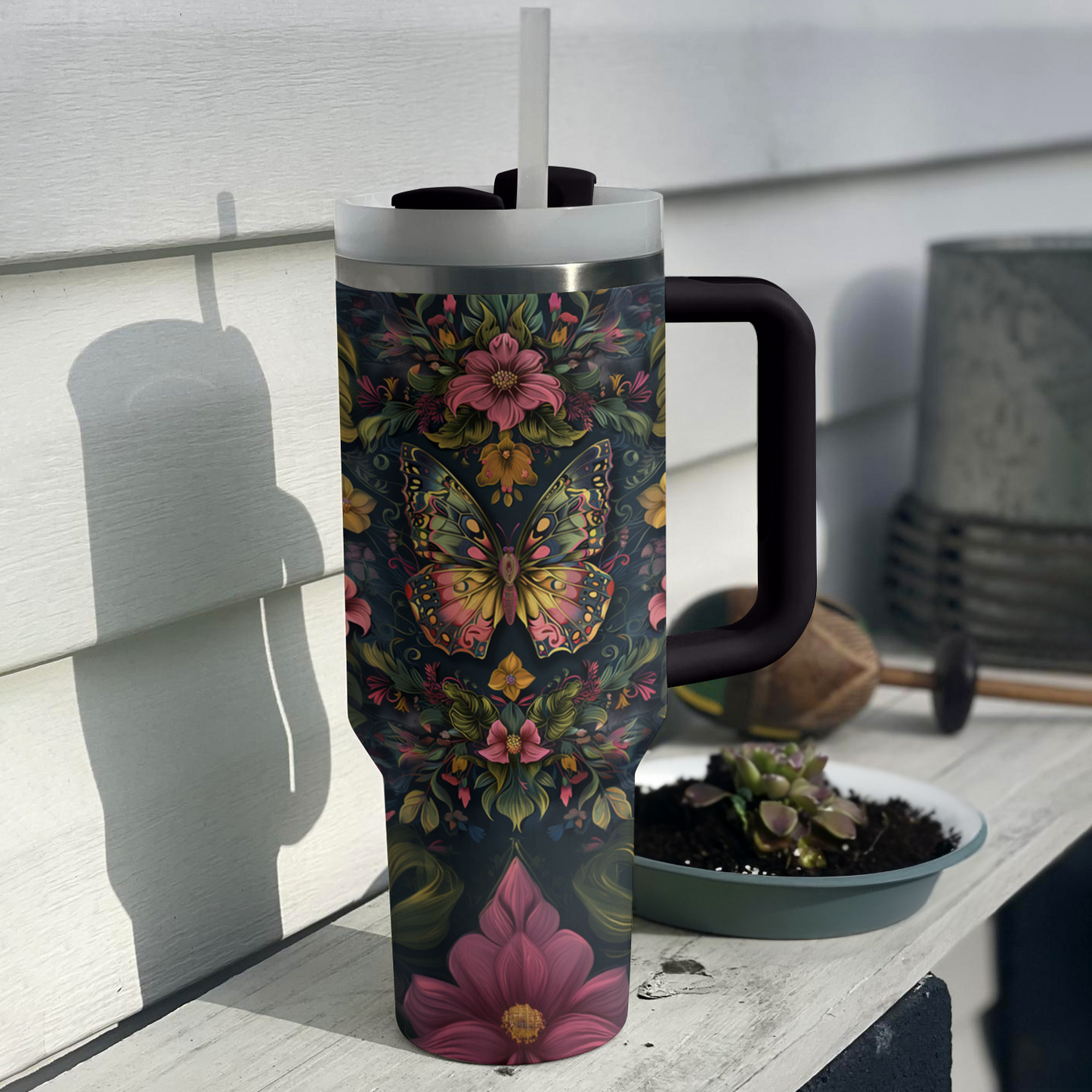 Shineful Tumbler Elegant Butterfly Blossom