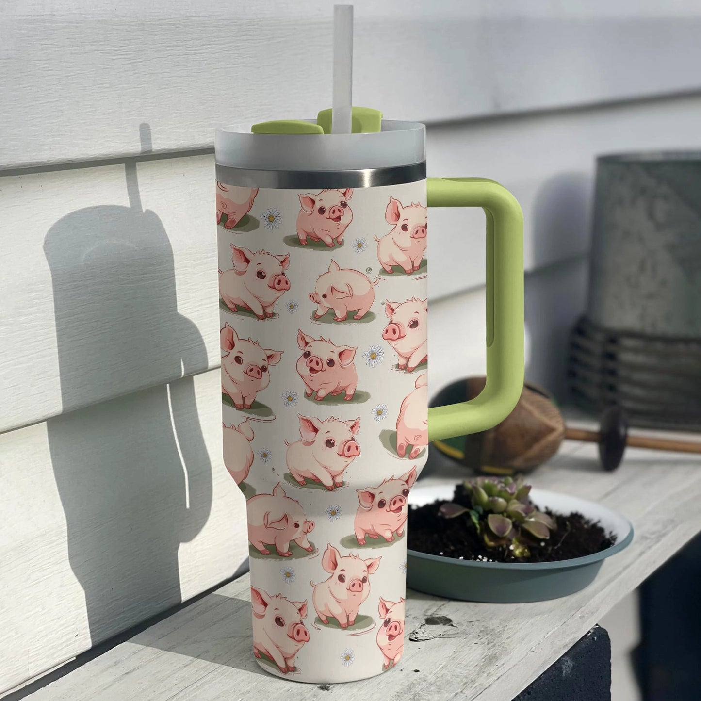 Shineful Tumbler Piglet Simple Daisies