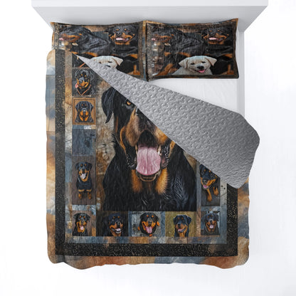 Shineful All Season Quilt 3-Piece Set - Rottweiler Pride Cozy