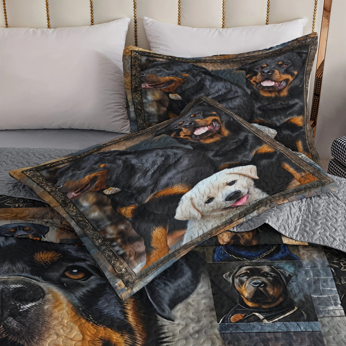 Shineful All Season Quilt 3-Piece Set - Rottweiler Pride Cozy