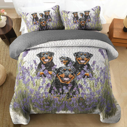 Shineful All Season Quilt 3-Piece Set - Rottweiler Field Dreams