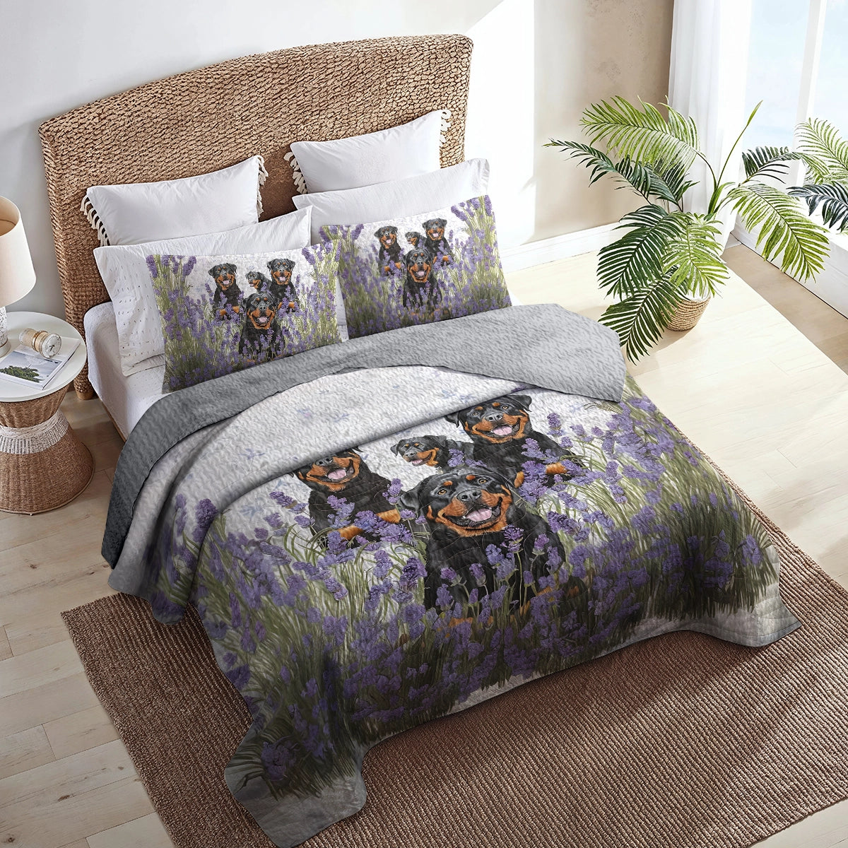 Shineful All Season Quilt 3-Piece Set - Rottweiler Field Dreams