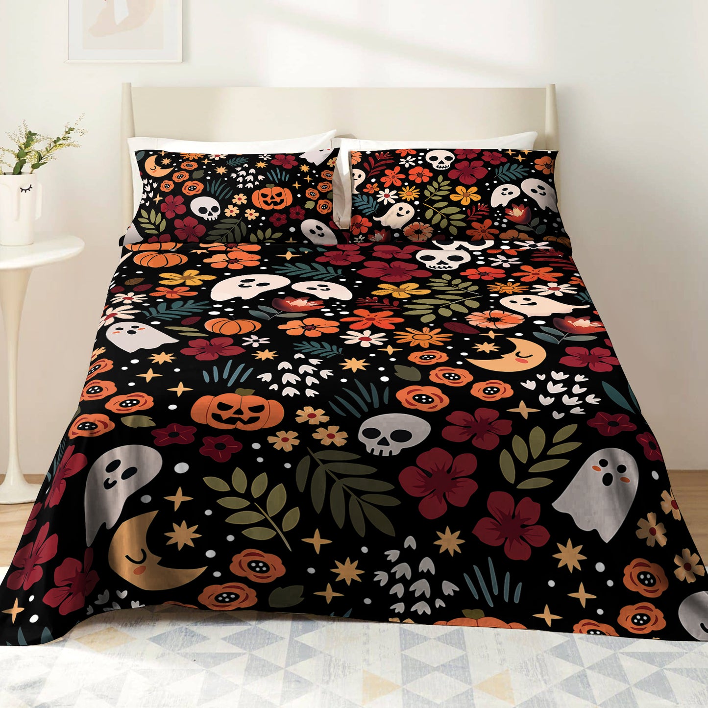 Shineful 4-Piece Bed Sheet Set Spooky Chic