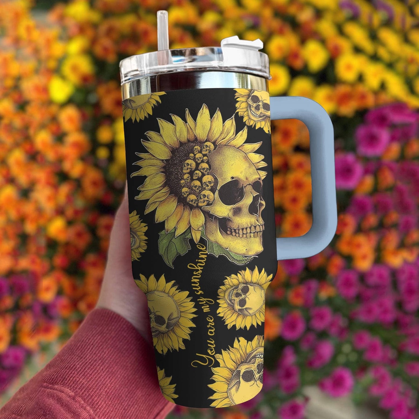 Skull Personalized 40 Oz Shineful™ Tumbler You Are My Sunshine Tl10 Sky Blue 40Oz