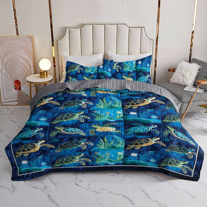 Shineful All Season Quilt 3-Piece Set Happy Ocean