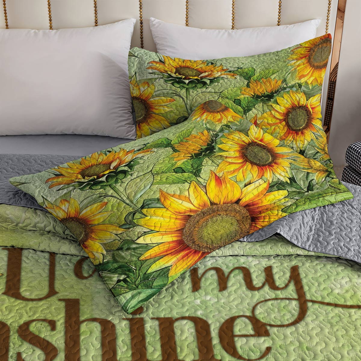 Shineful All Season Quilt 3-Piece Set Vintage You Are My Sunshine