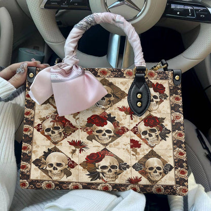 Shineful Leather Bag Charming Skull Roses