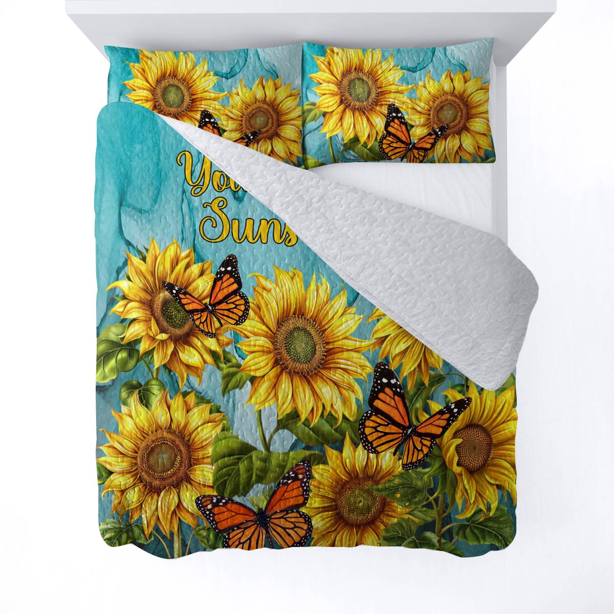 Ensemble de courtepointe toutes saisons Shineful 3 pièces Sunflower Garden Lovely 