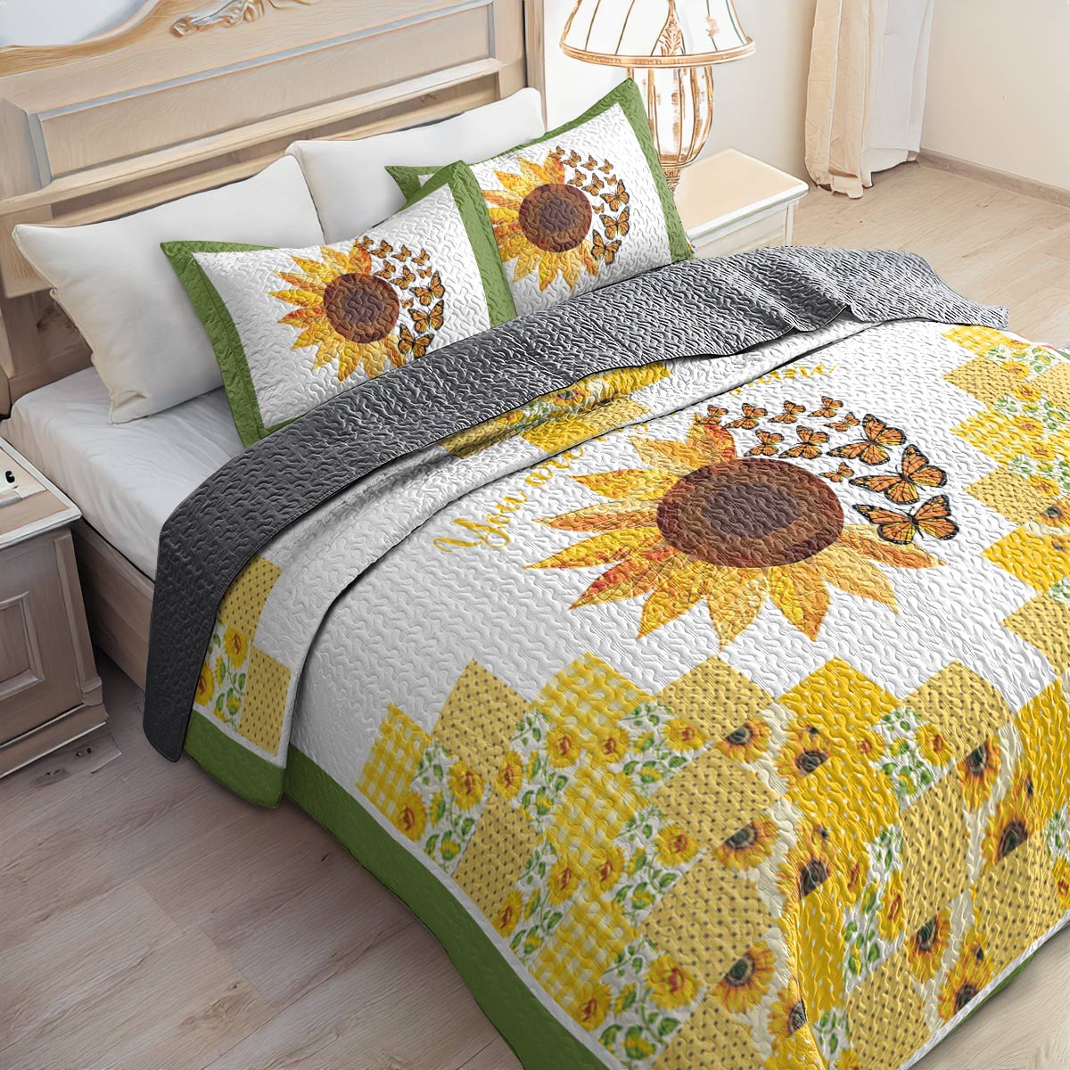 Shineful All Season Quilt 3-Piece Set You Are My Sunshine