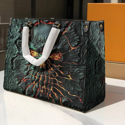 Sac en cuir brillant de luxe avec tête de mort brisée