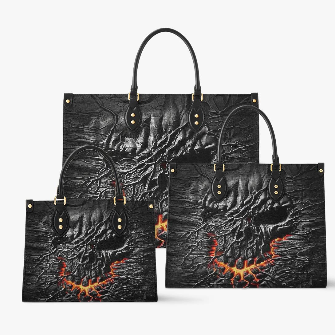 Shineful Leather Bag Unique Fire Skull