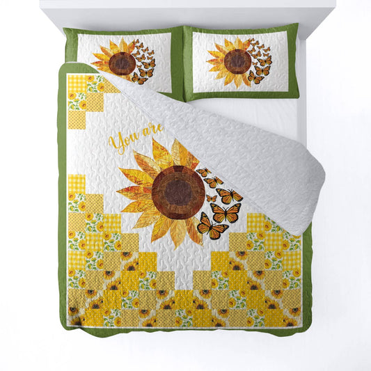 Shineful All Season Quilt 3-Piece Set You Are My Sunshine