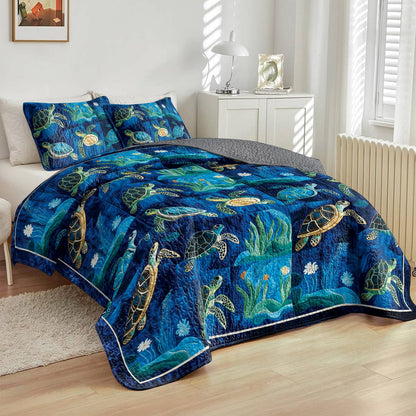 Shineful All Season Quilt 3-Piece Set Happy Ocean