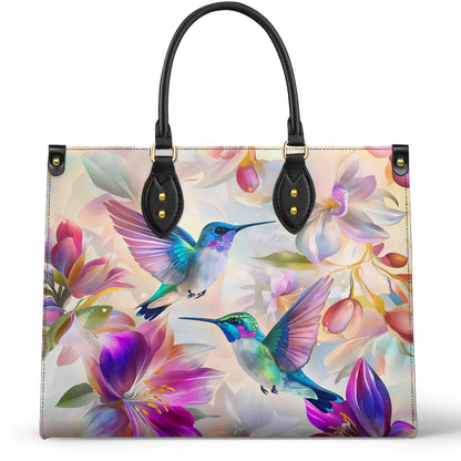 Shineful Leather Bag  Floral Hummingbird Elegance