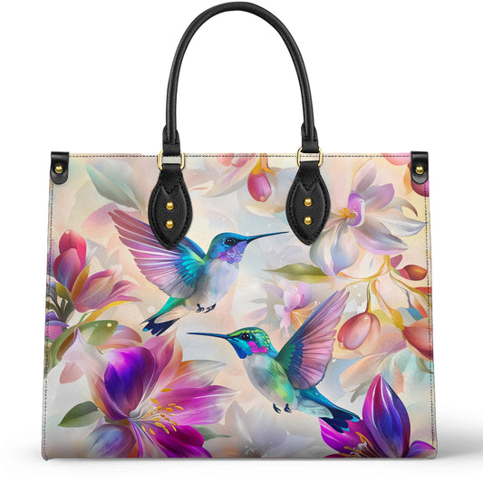 Shineful Leather Bag  Floral Hummingbird Elegance