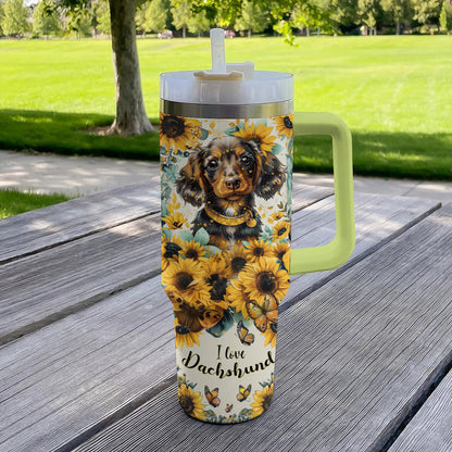 Shineful Tumbler Dachshund Sunflower Bliss