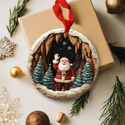 Glänzendes 2D-Ornament aus Acryl – Weihnachtsmann und Weihnachtsstimmung mit Rabatt