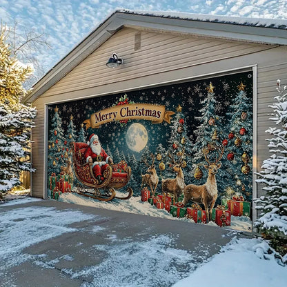 Shineful Garage Door Banner Decoration Santa Winter Wonderland