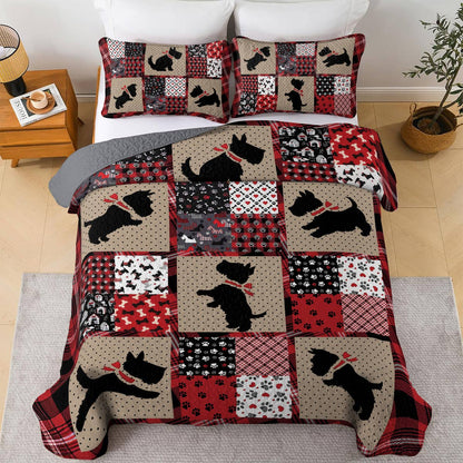 Shineful All Season Quilt 3-Piece Set Scottie Patchwork Dream