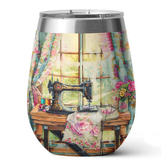 Shineful Wine Tumbler Charming Sewing Room