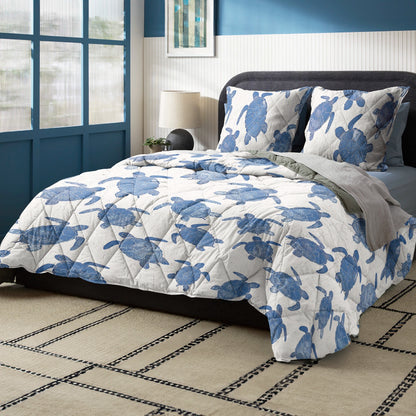 Shineful All Season Quilt 3-Piece Set Gentle Sea Turtle