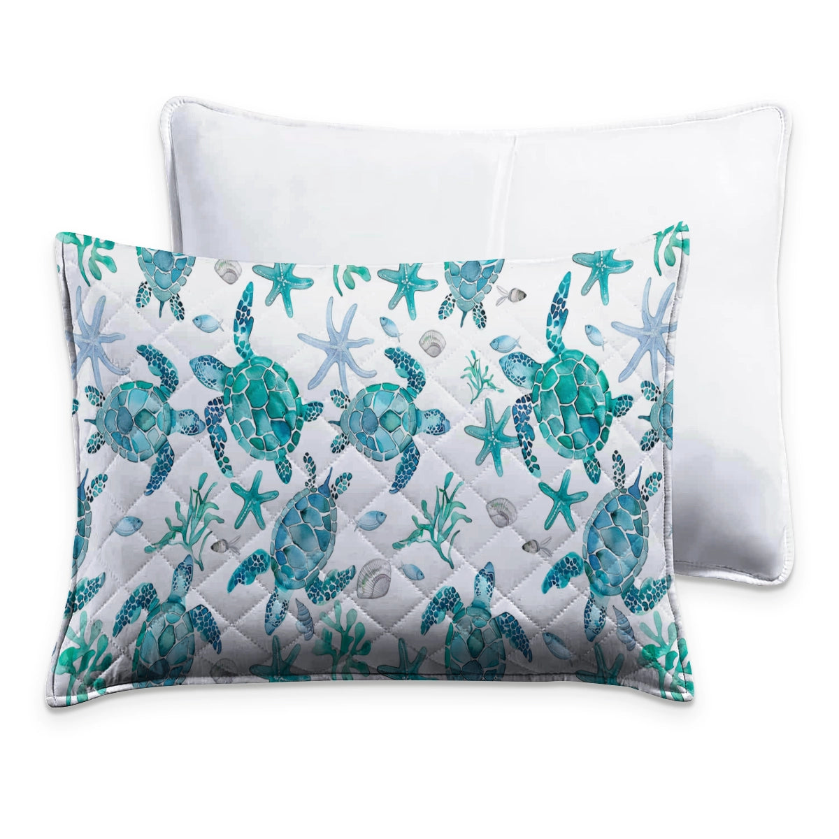 Shineful Quilt 3-Piece Set Blue Sea Turtle